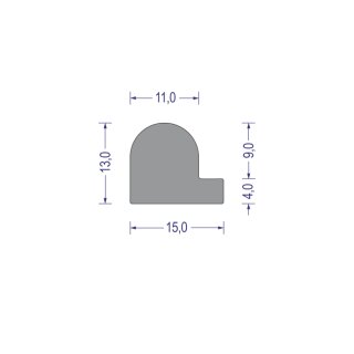 Moosgummi Zargen-Profil 580.6611 grau
