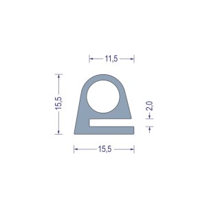 Silikon-Hohlkammer Profil 544.6056 grau